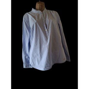 Talbots Womens Blue Button-Down Long Sleeve Blouse Size M